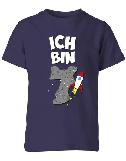 T-Shirt 7 Geburtstag Weltraum Weltall Rakete Astronaut für Junge und Mädchen