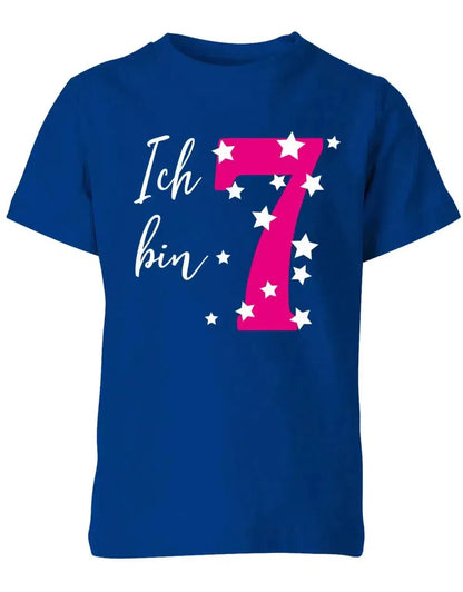 T-Shirt 7 Geburtstag ich bin 7 mit Sterne verziert für Mädchen