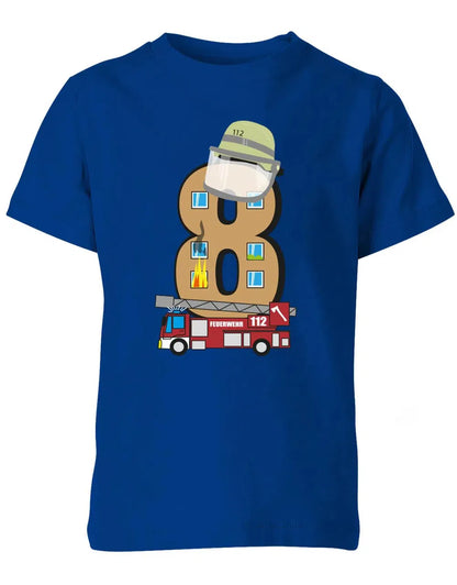 T-Shirt 8 Geburtstag Feuerwehr Junge und Mädchen