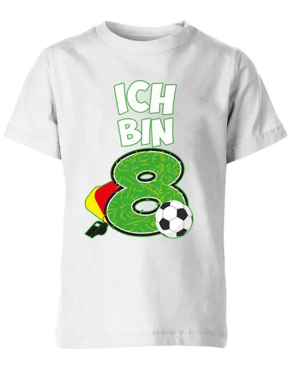 T-Shirt 8 Geburtstag Fußball Fußballer Rote Gelbe Karte für Junge und Mädchen