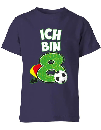 T-Shirt 8 Geburtstag Fußball Fußballer Rote Gelbe Karte für Junge und Mädchen