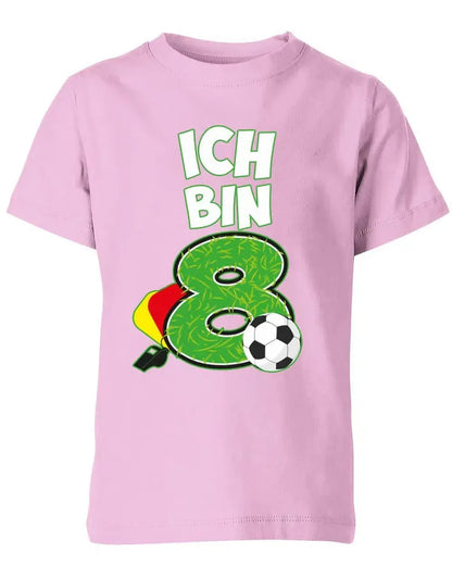T-Shirt 8 Geburtstag Fußball Fußballer Rote Gelbe Karte für Junge und Mädchen