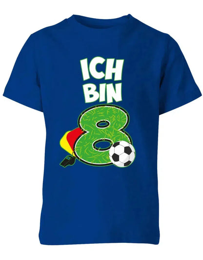 T-Shirt 8 Geburtstag Fußball Fußballer Rote Gelbe Karte für Junge und Mädchen