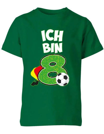 T-Shirt 8 Geburtstag Fußball Fußballer Rote Gelbe Karte für Junge und Mädchen