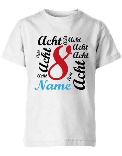 T-Shirt 8 Geburtstag Ganz viele Achten personalisierbar mit Name für Jungen und Mädchen