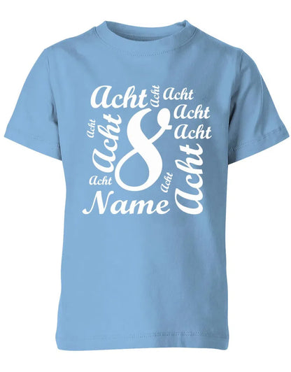 T-Shirt 8 Geburtstag Ganz viele Achten personalisierbar mit Name für Jungen und Mädchen