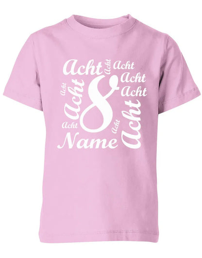 T-Shirt 8 Geburtstag Ganz viele Achten personalisierbar mit Name für Jungen und Mädchen