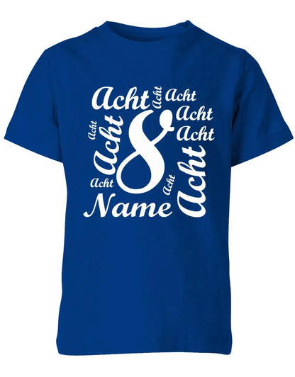T-Shirt 8 Geburtstag Ganz viele Achten personalisierbar mit Name für Jungen und Mädchen