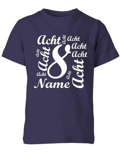 T-Shirt 8 Geburtstag Ganz viele Achten personalisierbar mit Name für Jungen und Mädchen