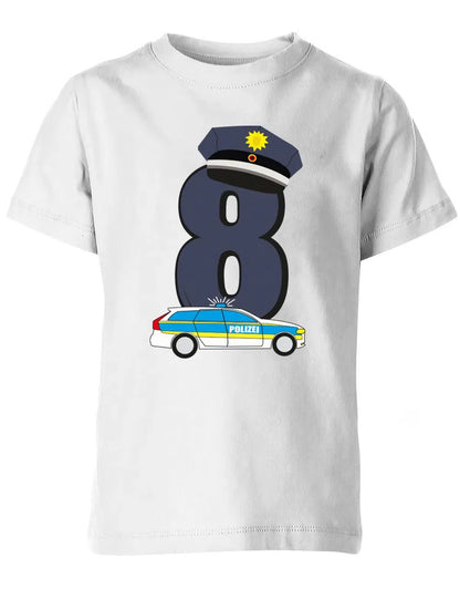 T-Shirt 8 Geburtstag Polizei Junge und Mädchen