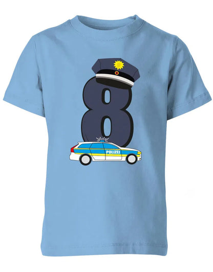 T-Shirt 8 Geburtstag Polizei Junge und Mädchen