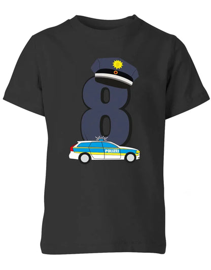 T-Shirt 8 Geburtstag Polizei Junge und Mädchen