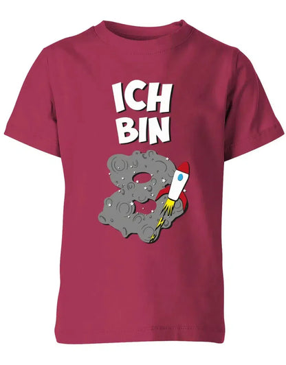 T-Shirt 8 Geburtstag Weltraum Weltall Rakete Astronaut für Junge und Mädchen