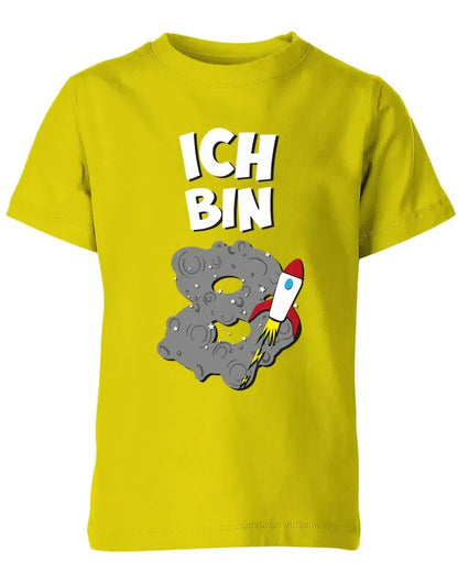 T-Shirt 8 Geburtstag Weltraum Weltall Rakete Astronaut für Junge und Mädchen