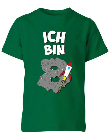 T-Shirt 8 Geburtstag Weltraum Weltall Rakete Astronaut für Junge und Mädchen