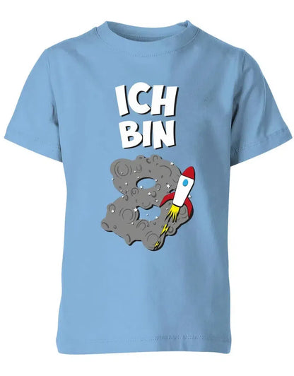 T-Shirt 8 Geburtstag Weltraum Weltall Rakete Astronaut für Junge und Mädchen