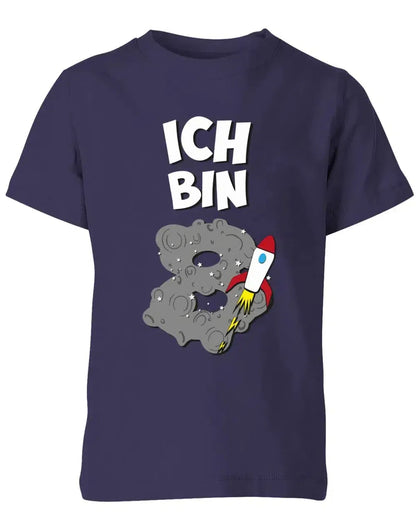 T-Shirt 8 Geburtstag Weltraum Weltall Rakete Astronaut für Junge und Mädchen