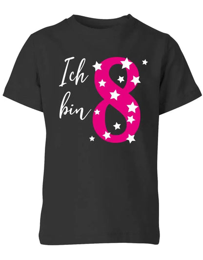 T-Shirt 8 Geburtstag ich bin 8 mit Sterne verziert für Mädchen