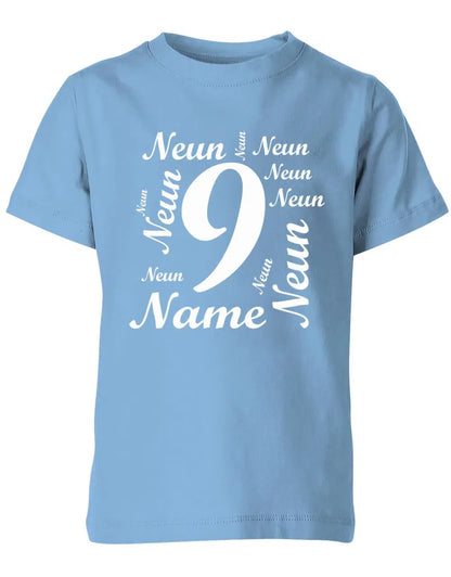 T-Shirt 9 Geburtstag Ganz viele Neunen personalisierbar mit Name für Jungen und Mädchen