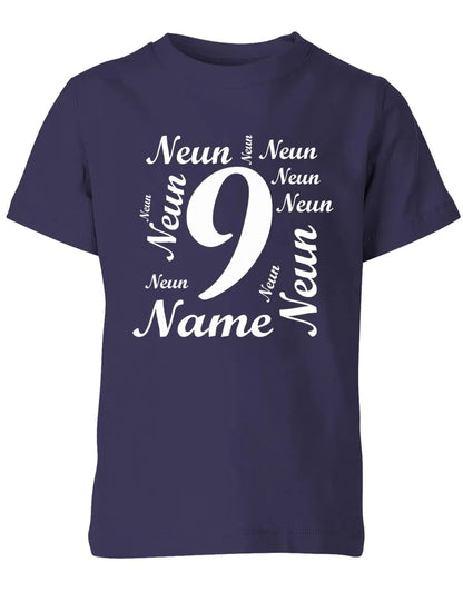 T-Shirt 9 Geburtstag Ganz viele Neunen personalisierbar mit Name für Jungen und Mädchen