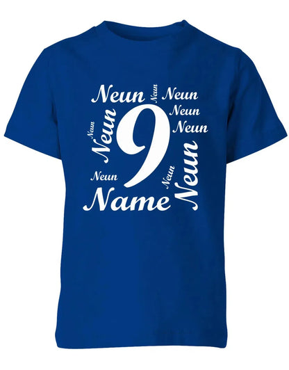 T-Shirt 9 Geburtstag Ganz viele Neunen personalisierbar mit Name für Jungen und Mädchen