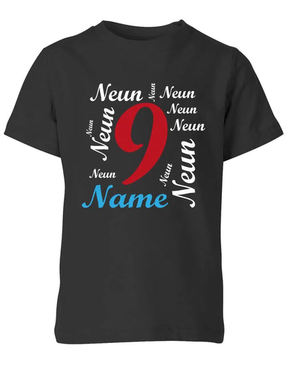T-Shirt 9 Geburtstag Ganz viele Neunen personalisierbar mit Name für Jungen und Mädchen