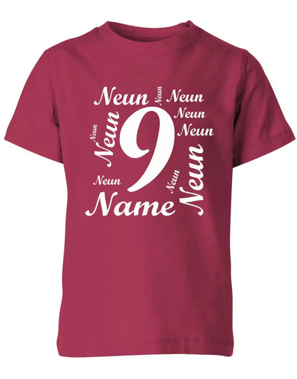 T-Shirt 9 Geburtstag Ganz viele Neunen personalisierbar mit Name für Jungen und Mädchen