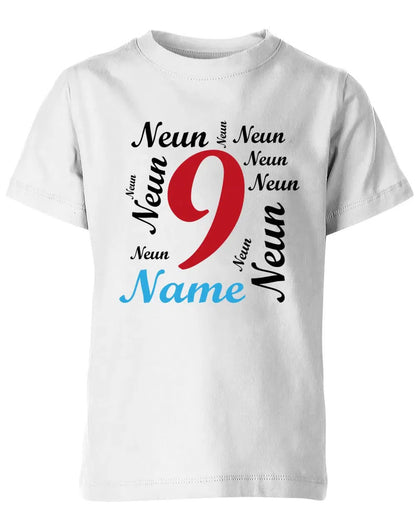 T-Shirt 9 Geburtstag Ganz viele Neunen personalisierbar mit Name für Jungen und Mädchen