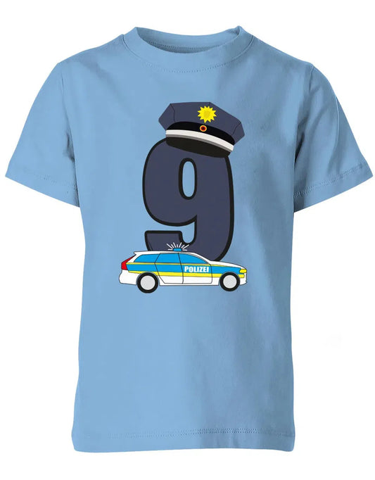 T-Shirt 9 Geburtstag Polizei Junge und Mädchen