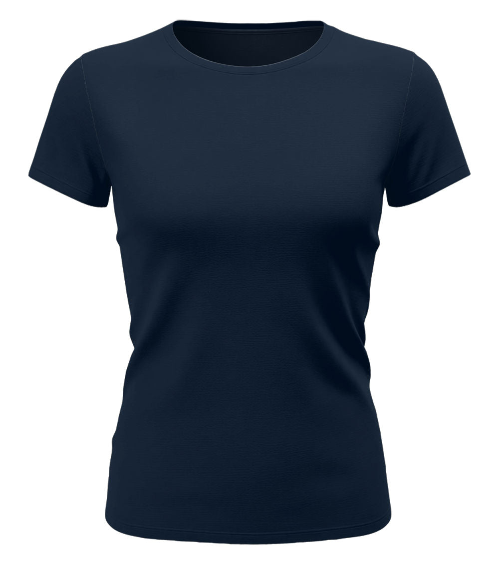 Damen T-Shirt – Unbedruckt Einfarbig aus Baumwolle Navy