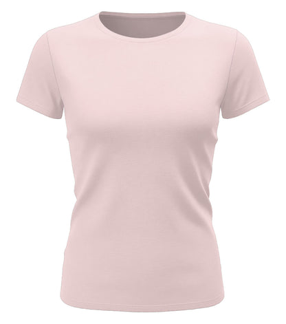 Damen T-Shirt – Unbedruckt Einfarbig aus Baumwolle Rosa