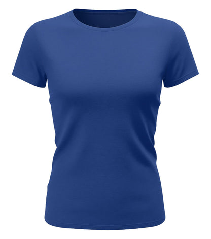 Damen T-Shirt – Unbedruckt Einfarbig aus Baumwolle Royalblau