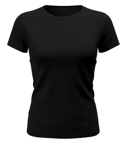 Damen T-Shirt – Unbedruckt Einfarbig aus Baumwolle Schwarz