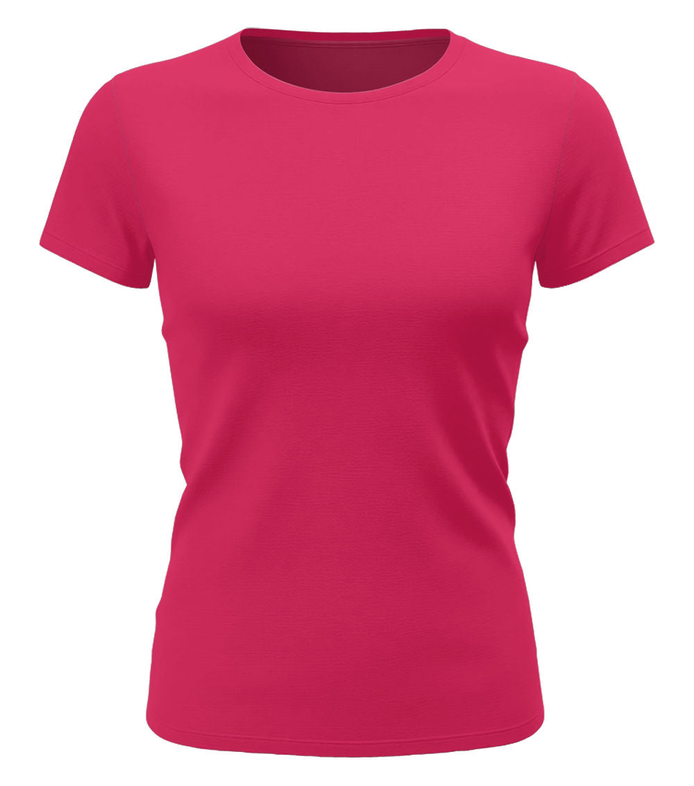Damen T-Shirt – Unbedruckt Einfarbig aus Baumwolle Sorbet