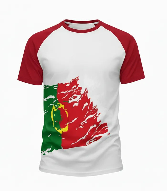 Portugal T-Shirt WM 2026 Forza Edition Vorderseite mit Rot Grün Design