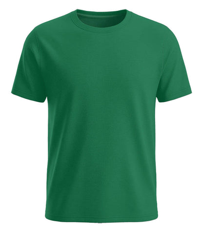 Herren T-Shirt grün unbedruckt Baumwolle Rundhals