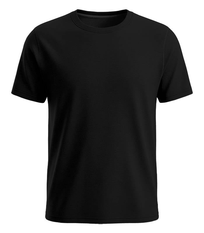 Herren T-Shirt unbedruckt schwarz Baumwolle Basic Rundhals