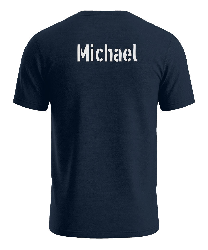 JGA T-Shirt blau Männer personalisiert mit Wunschname