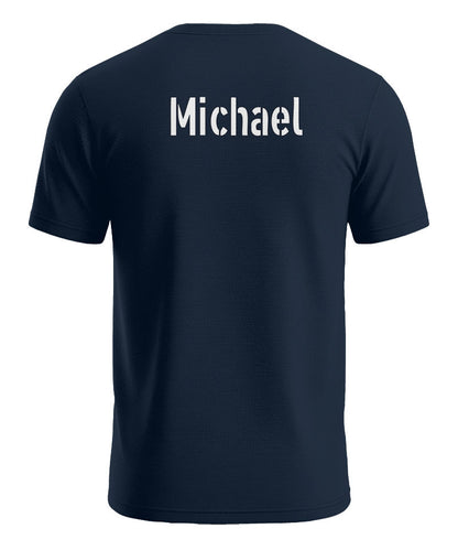 JGA T-Shirt blau Männer personalisiert mit Wunschname