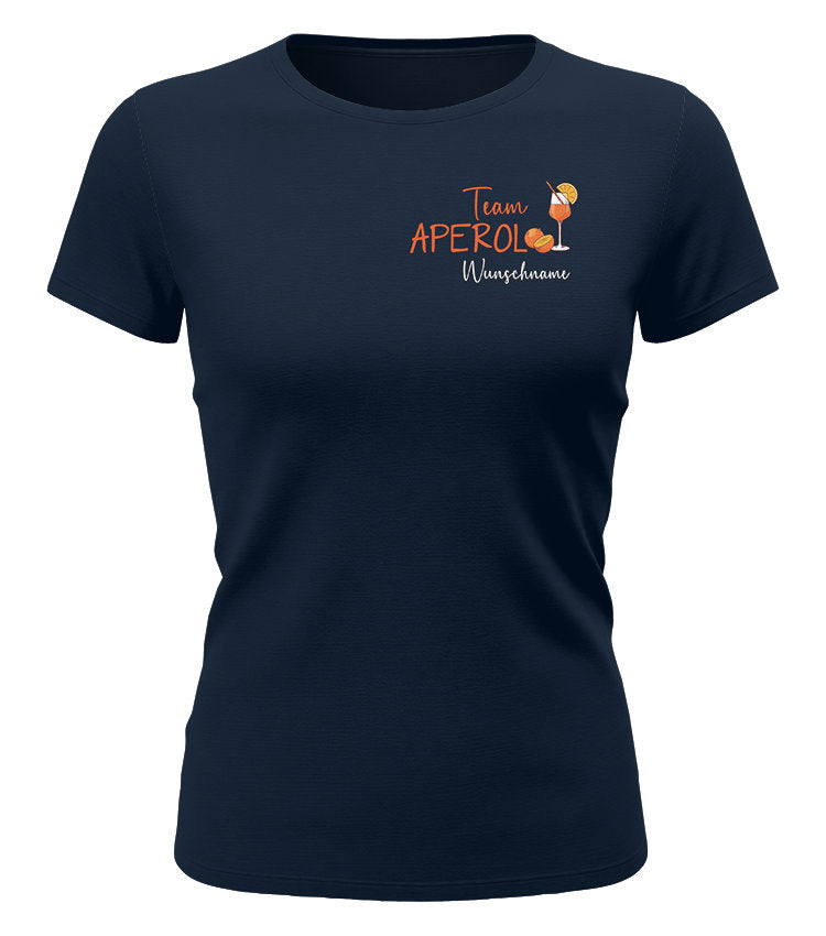Team Aperol – Damen T-Shirt mit Wunschname - Navy