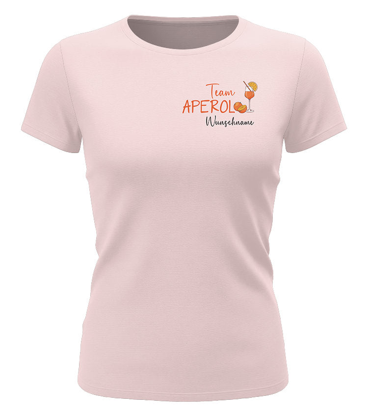 Team Aperol – Damen T-Shirt mit Wunschname - Rosa