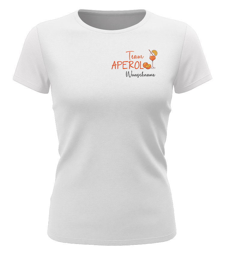 Team Aperol – Damen T-Shirt mit Wunschname - Weiss