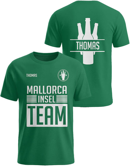Mallorca Team T-Shirt grün Herren personalisiert Urlaub Männergruppe