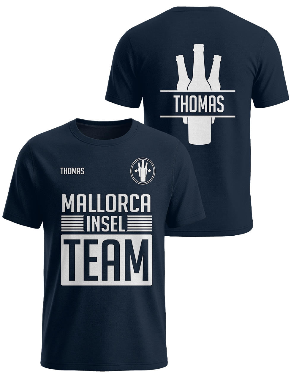 Mallorca T-Shirt - Insel Team Shirt Männer mit Wunschname - Navy