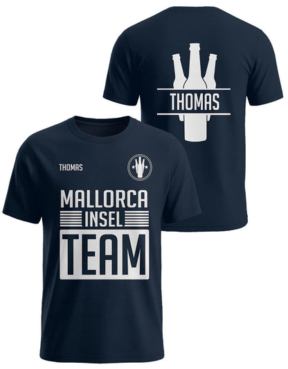 Mallorca T-Shirt - Insel Team Shirt Männer mit Wunschname - Navy