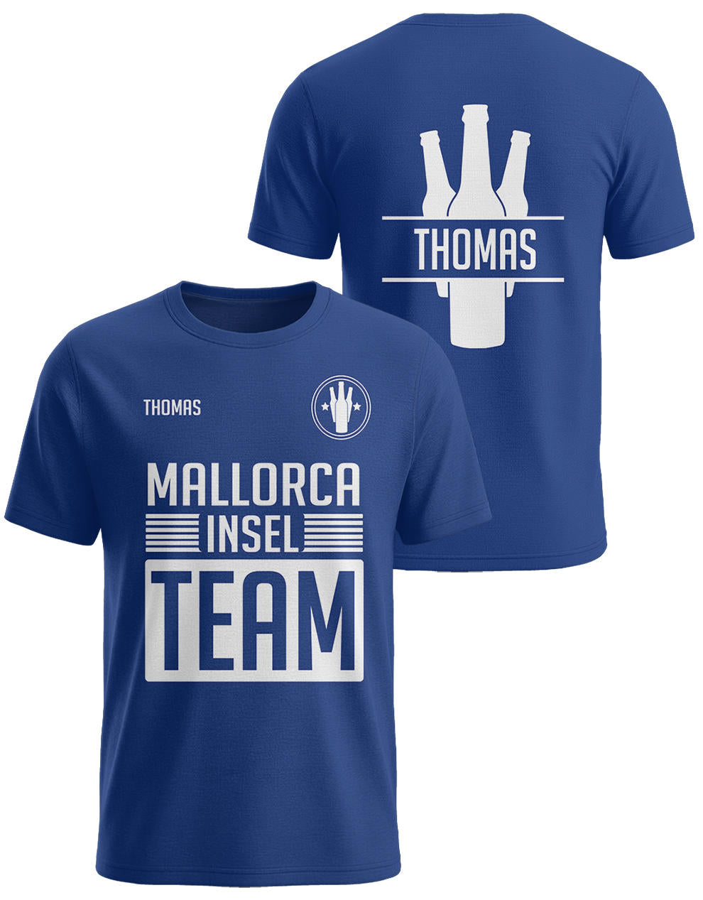 Mallorca Team Herren T-Shirt royalblau personalisiert Ballermann Shirt Männer