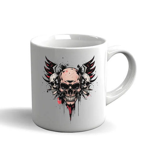 Totenkopf Tasse – Dark Skull Design mit Flügeln