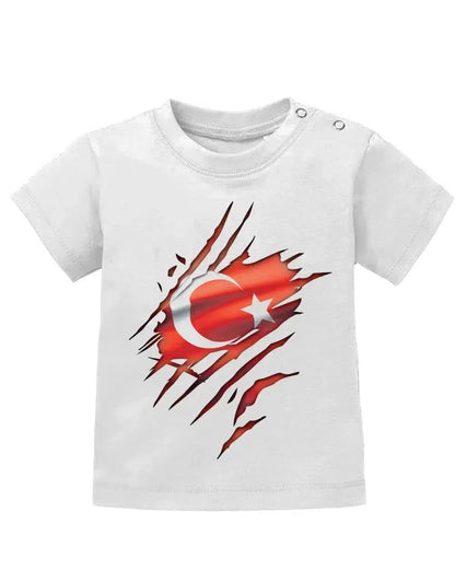 Türkei - aufgerissenes Shirt - EM WM - Türkiye - Baby T-Shirt