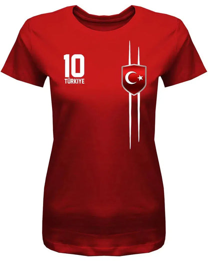 Türkiye 10 Wappen - EM WM - Türkei - Fan - Damen T-Shirt