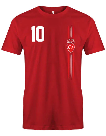 Türkiye Tshirt mit Wunschnummer nur auf Vorderseite rot
